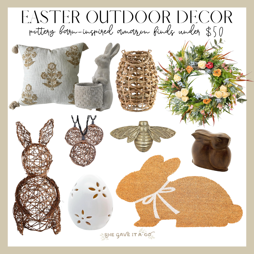 Easter home decor, pottery barn decor, pottery barn-inspired decor, decor under $50