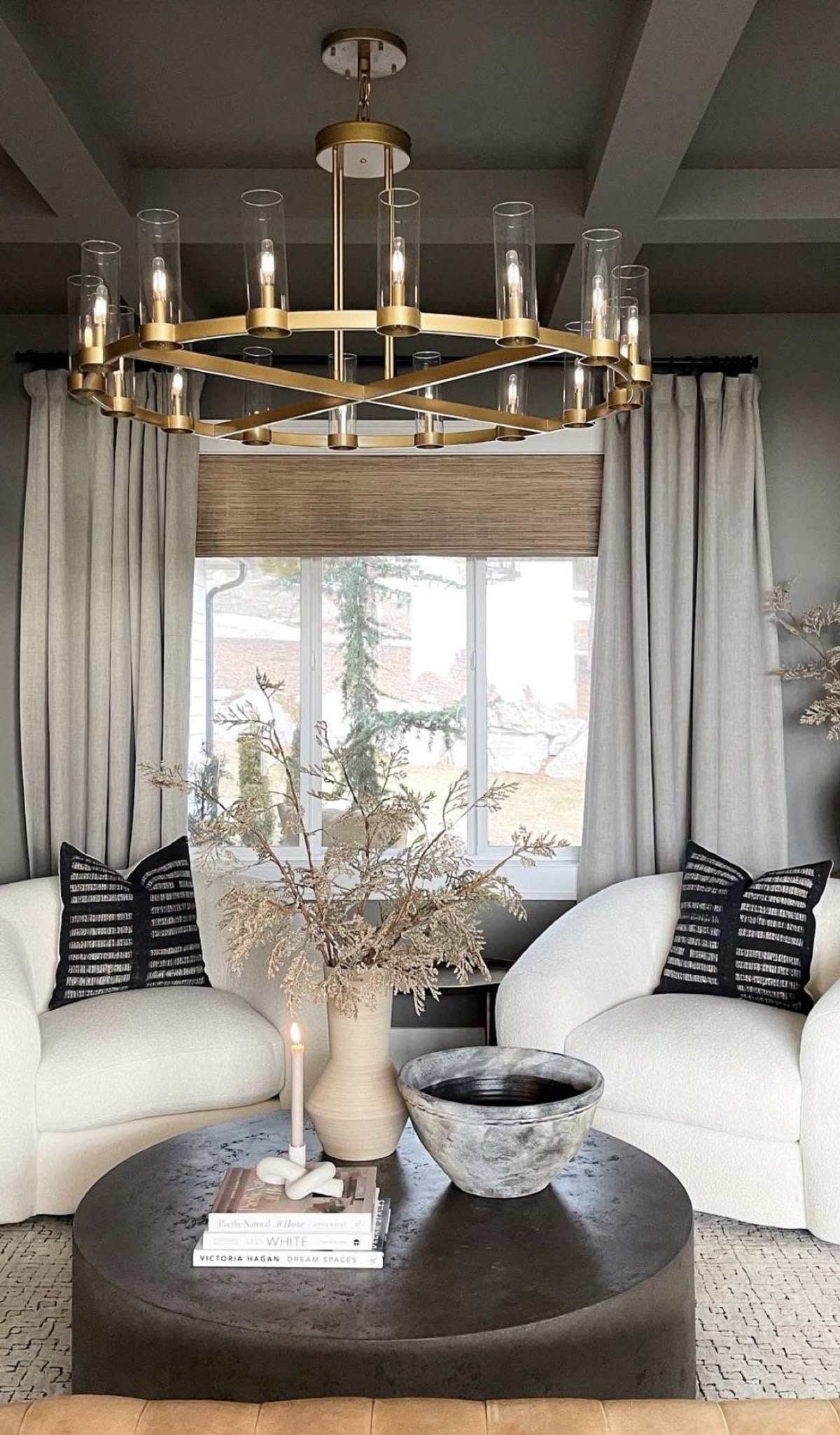 small sitting room, moody modern rustic